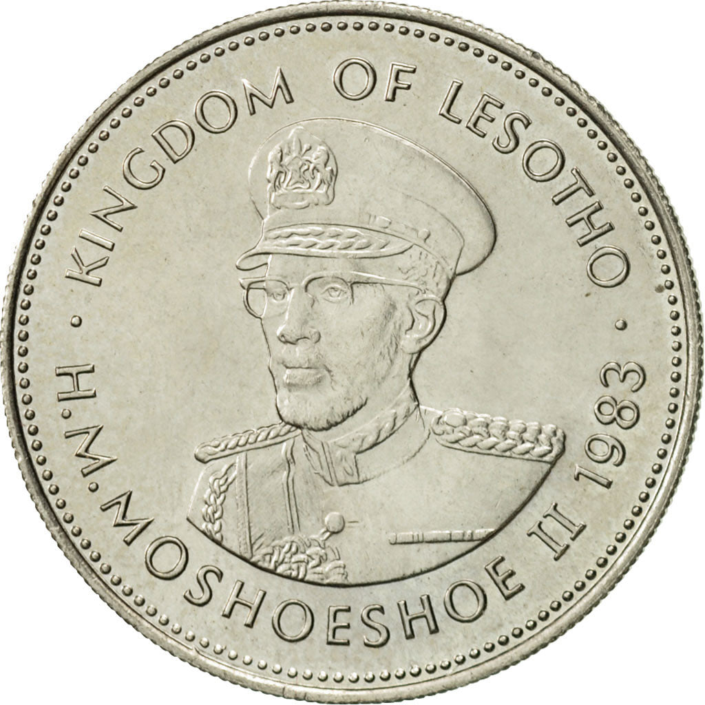 Lesotho, Moshoeshoe II, 50 Licente, Lisente, 1983, AU(55-58), Copper-nickel