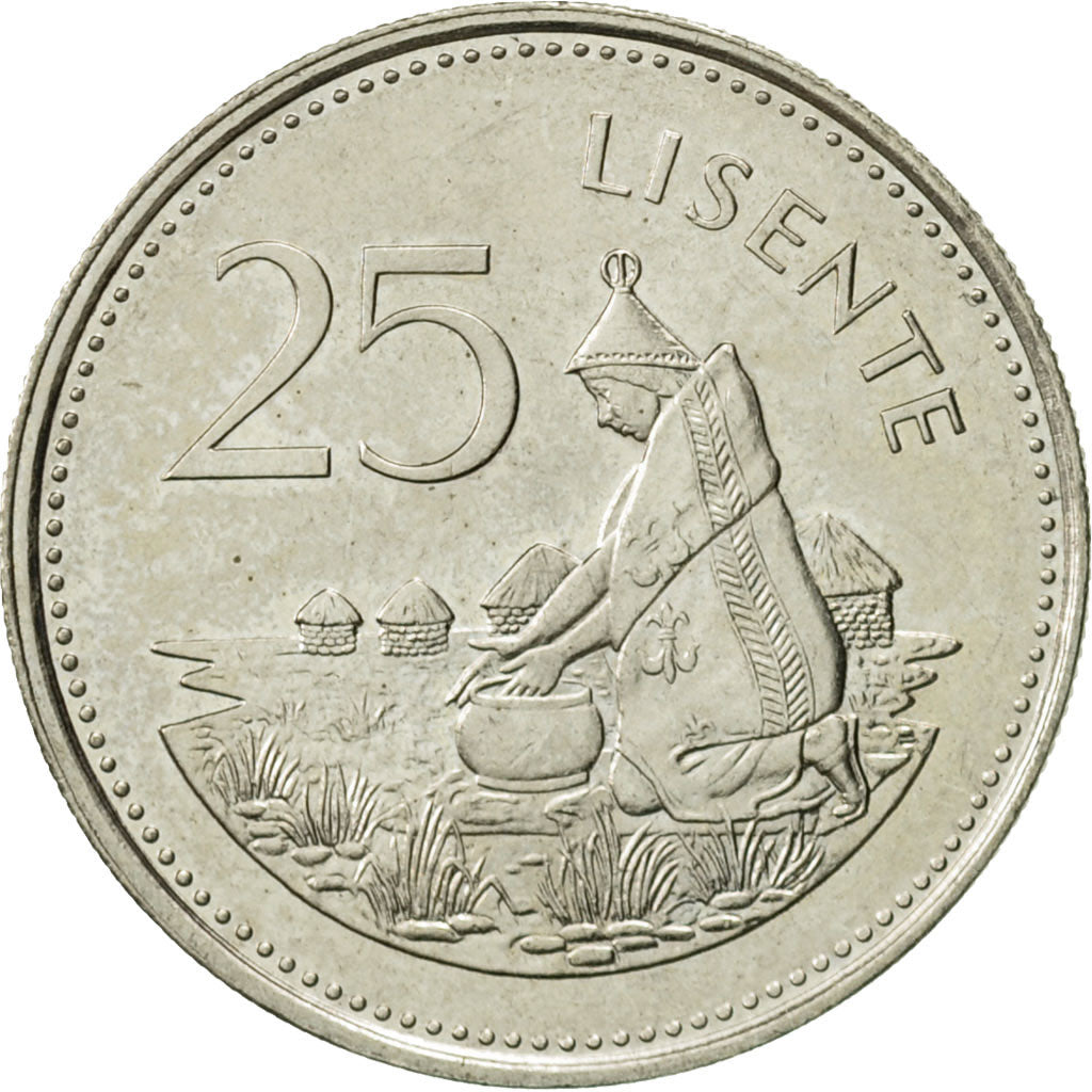 Coin, Lesotho, Moshoeshoe II, 25 Lisente, 1985, AU(55-58), Copper-nickel, KM:20