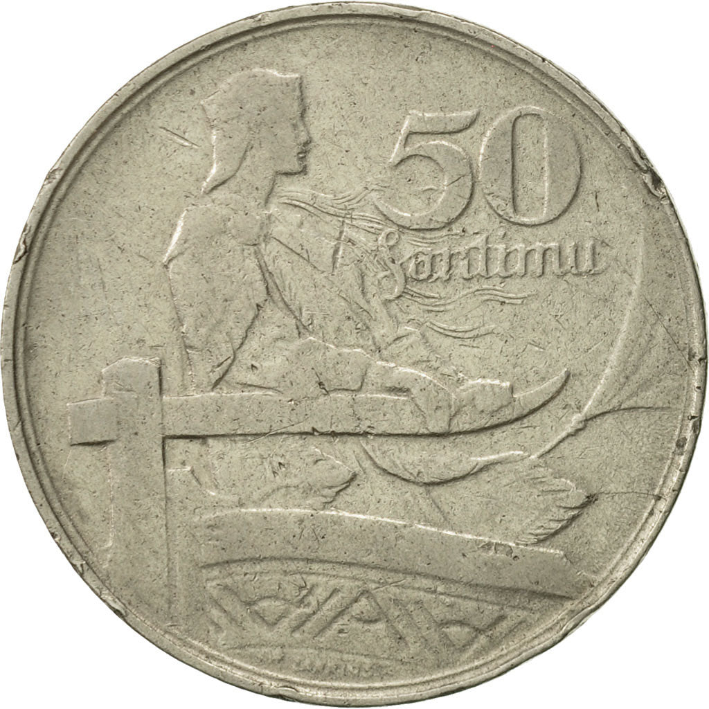 Latvia, 50 Santimu, 1922, EF(40-45), Nickel, KM:6