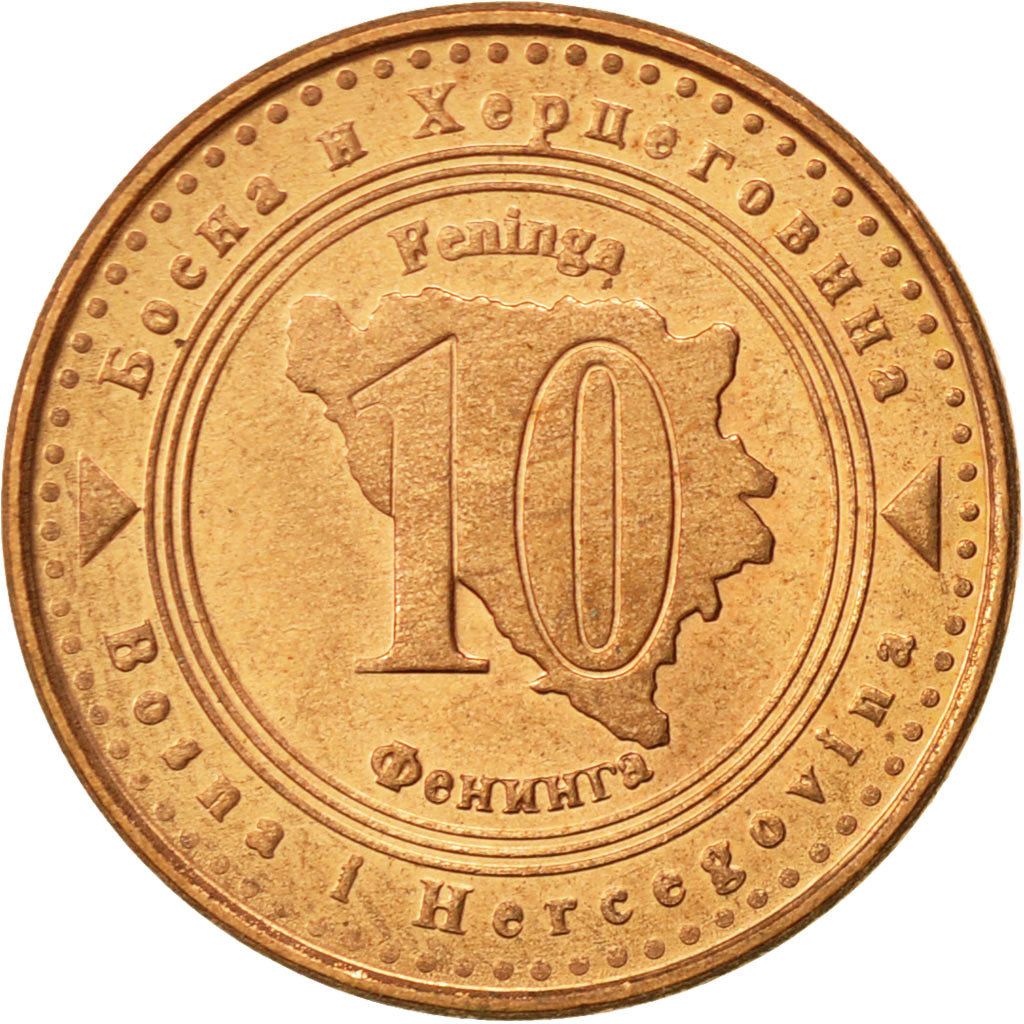 BOSNIA-HERZEGOVINA, 10 Feninga, 1998, British Royal Mint, EBC, Cobre chapado en
