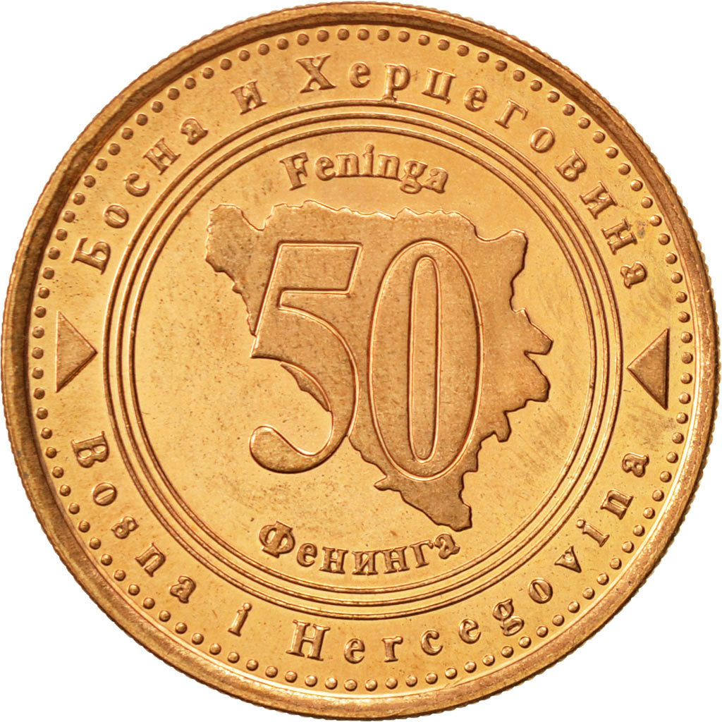 Monnaie, BOSNIA-HERZEGOVINA, 50 Feninga, 1998, British Royal Mint, SUP, Copper