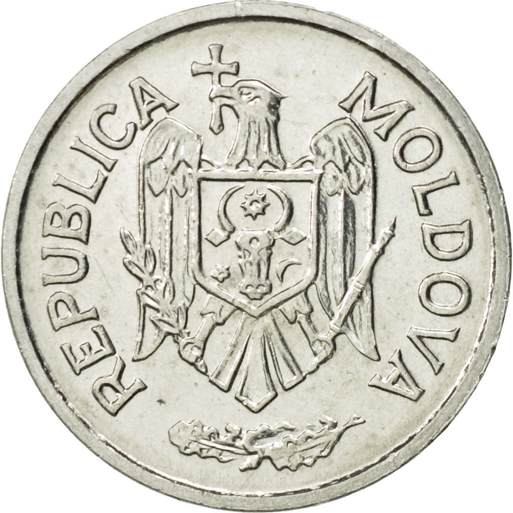 Coin, Moldova, 25 Bani, 1995, AU(55-58), Aluminum, KM:3