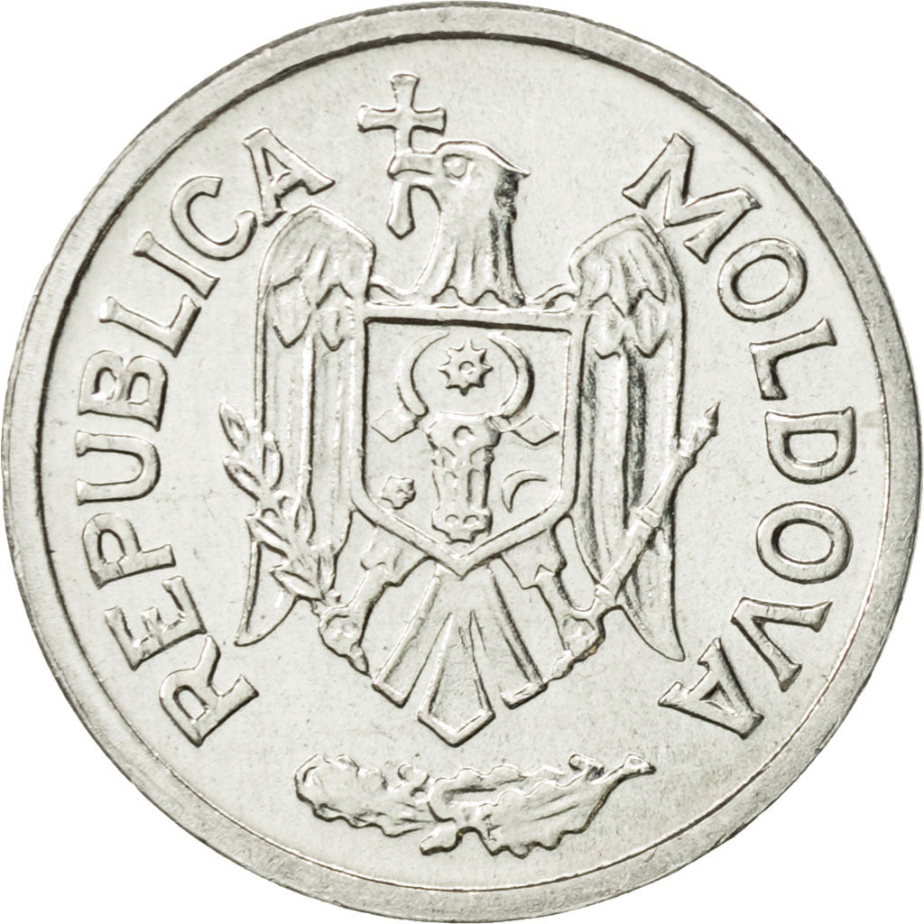 Coin, Moldova, 5 Bani, 1996, AU(55-58), Aluminum, KM:2