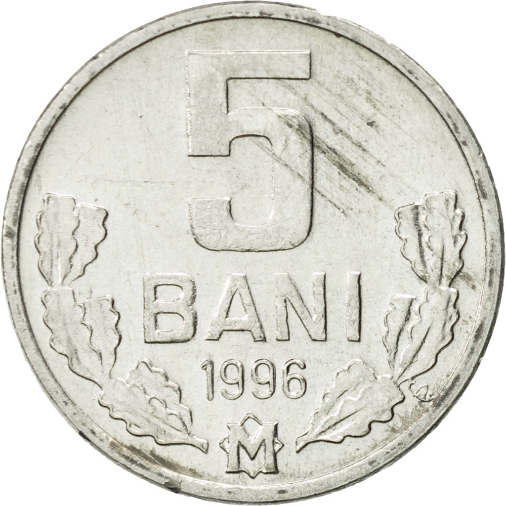 Coin, Moldova, 5 Bani, 1996, AU(55-58), Aluminum, KM:2