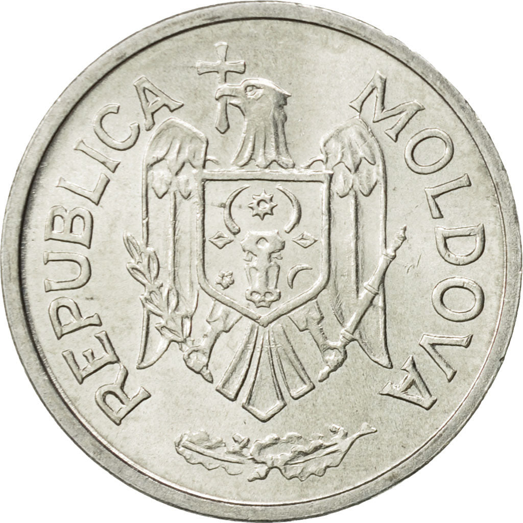 Moldova, 10 Bani, 1997, AU(55-58), Aluminum, KM:7