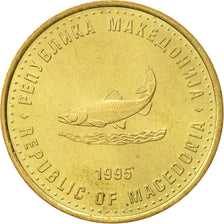 Coin, Macedonia, 2 Denari, 1995, AU(55-58), Brass, KM:6