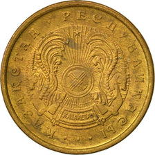 Kazakhstan, 2 Tyin, 1993, AU(55-58), Copper Clad Brass, KM:1a