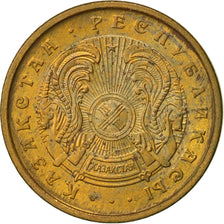 Kazakhstan, 5 Tyin, 1993, AU(55-58), Copper Clad Brass, KM:2a