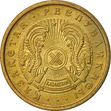 Kazakhstan, 10 Tyin, 1993, AU(55-58), Copper Clad Brass, KM:3a