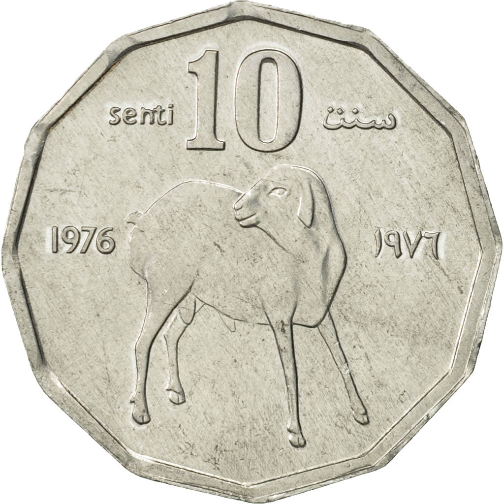 Coin, Somalia, 10 Senti, 1976, AU(55-58), Aluminum, KM:25
