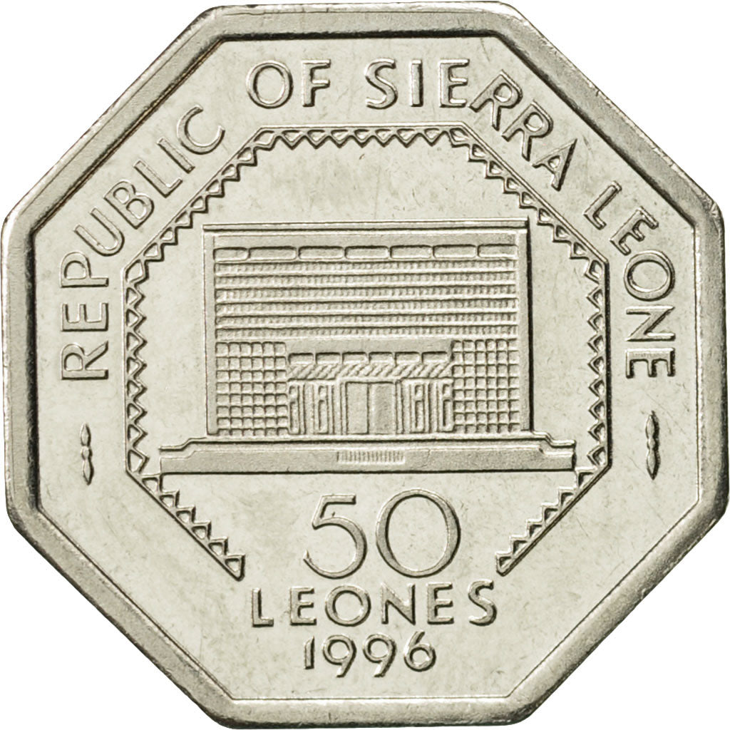 Sierra Leone, 50 Leones, 1996, AU(55-58), Nickel Bonded Steel, KM:45