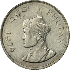 Bhutan, 25 Chetrums, 1974, EF(40-45), Copper-nickel, KM:40.1