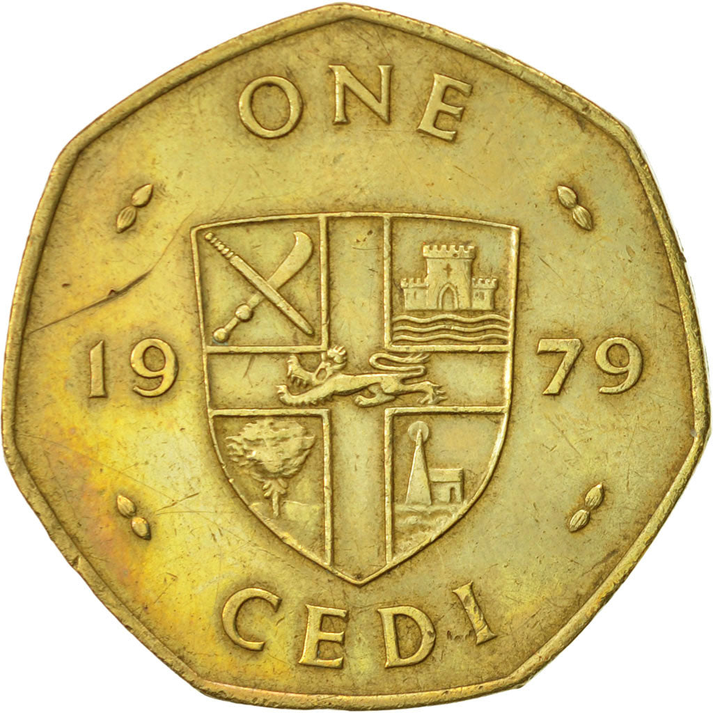 Ghana, Cedi, 1979, EF(40-45), Brass, KM:19