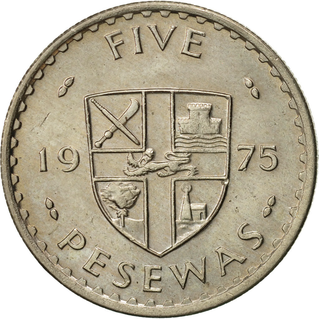 Monnaie, Ghana, 5 Pesewas, 1975, TTB+, Copper-nickel, KM:15