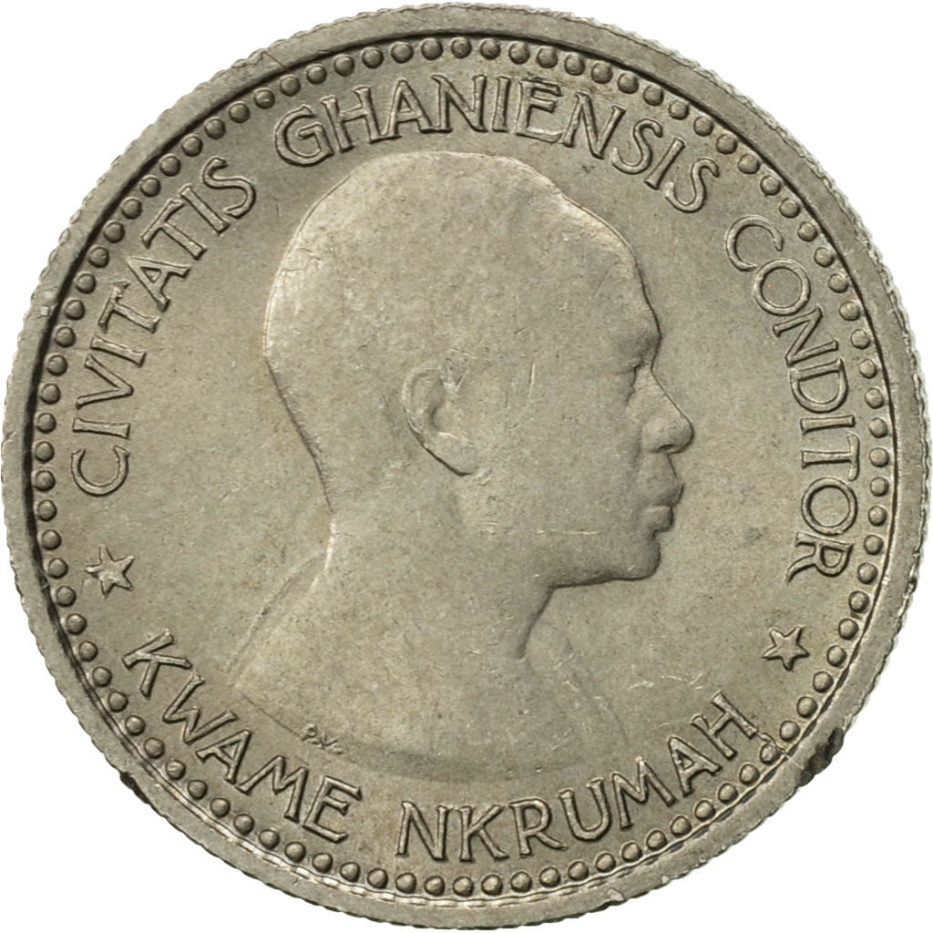 Ghana, 6 Pence, 1958, AU(55-58), Copper-nickel, KM:4