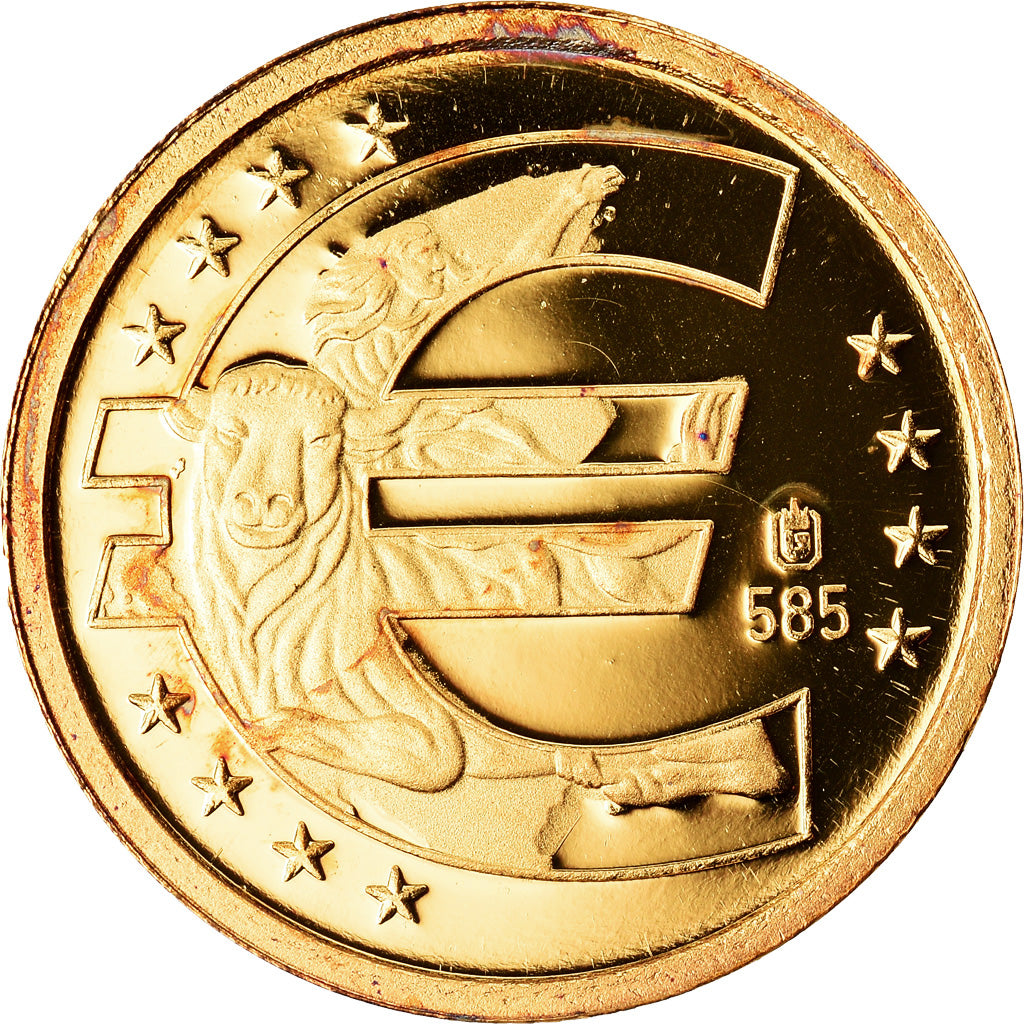 France, Medal, 10 ans de l'Euro, History, 2009, MS(65-70), Gold