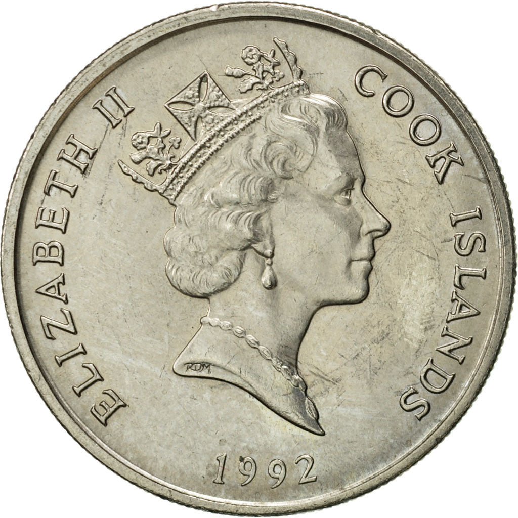 Coin, Cook Islands, Elizabeth II, 10 Cents, 1992, Franklin Mint, AU(55-58)