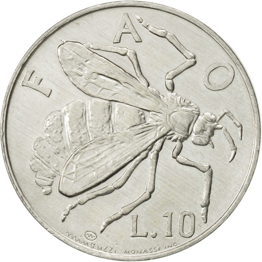 Coin, San Marino, 10 Lire, 1974, Rome, AU(55-58), Aluminum, KM:33