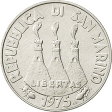 Coin, San Marino, 10 Lire, 1975, Rome, AU(55-58), Aluminum, KM:43