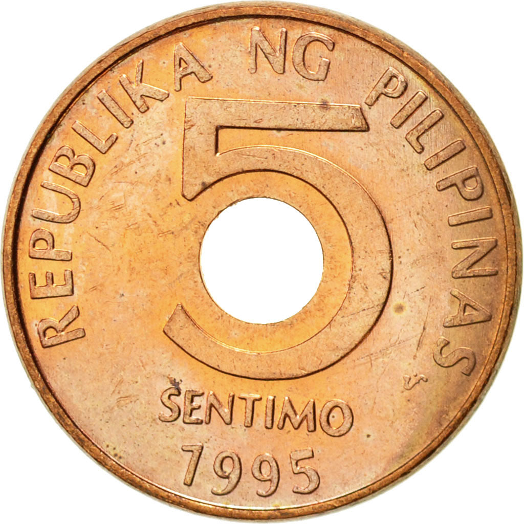 Munten, Fillipijnen, 5 Sentimos, 1995, PR, Copper Plated Steel, KM:268
