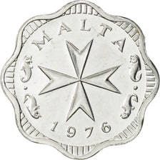 Malta, 2 Mils, 1976, AU(55-58), Aluminum, KM:5