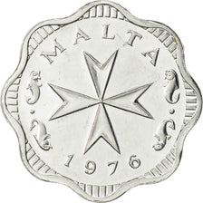 Malta, 2 Mils, 1976, AU(55-58), Aluminum, KM:5