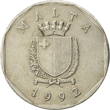 Coin, Malta, 50 Cents, 1992, AU(55-58), Copper-nickel, KM:98