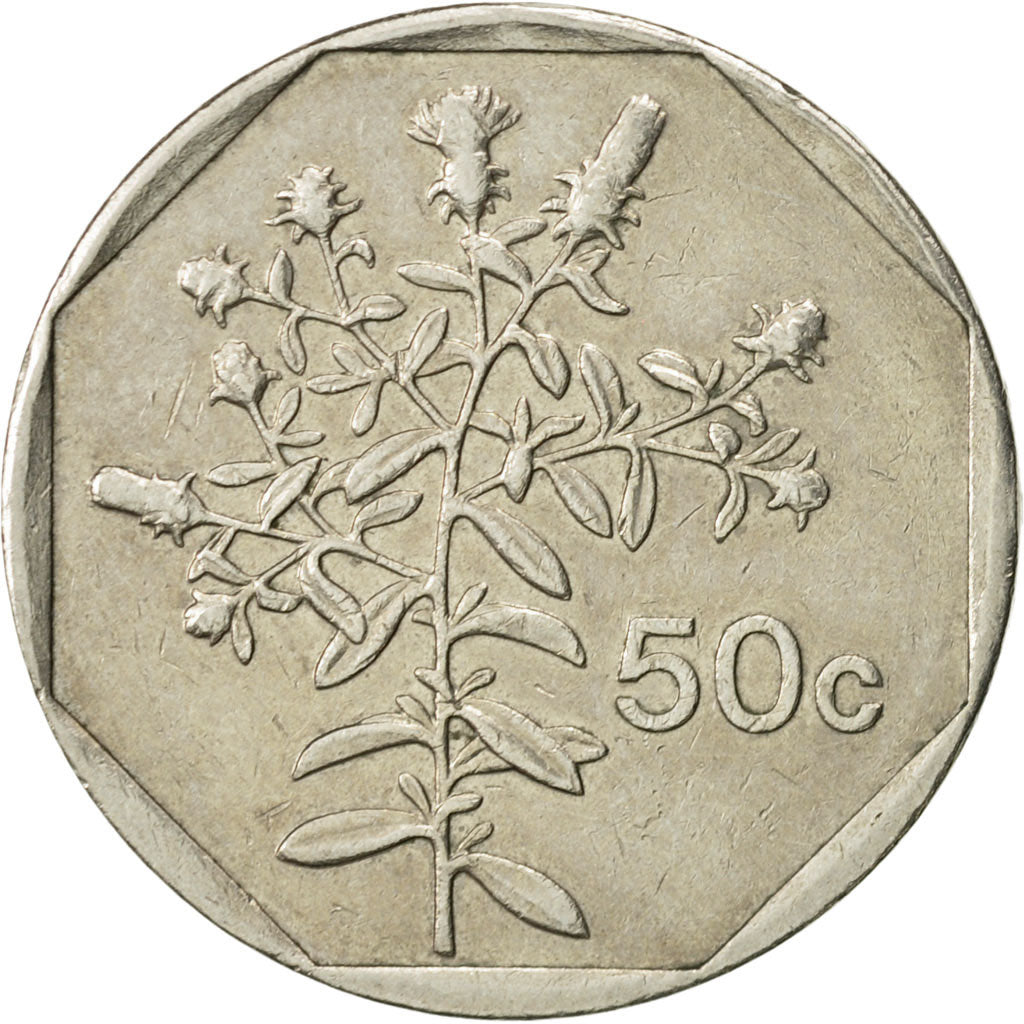 Coin, Malta, 50 Cents, 1992, AU(55-58), Copper-nickel, KM:98
