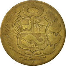 Coin, Peru, 1/2 Sol, 1942, San Francisco, VF(20-25), Brass, KM:220.3