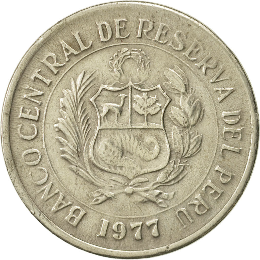 Coin, Peru, 5 Soles, 1977, EF(40-45), Copper-nickel, KM:267