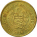 Coin, Peru, 1/2 Sol, 1976, AU(50-53), Brass, KM:265