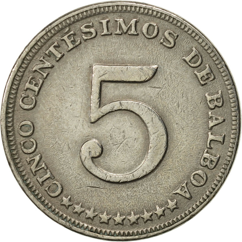 Moneda Panamá 5 Centesimos 1982 MBC Cobre - níquel KM:23.2