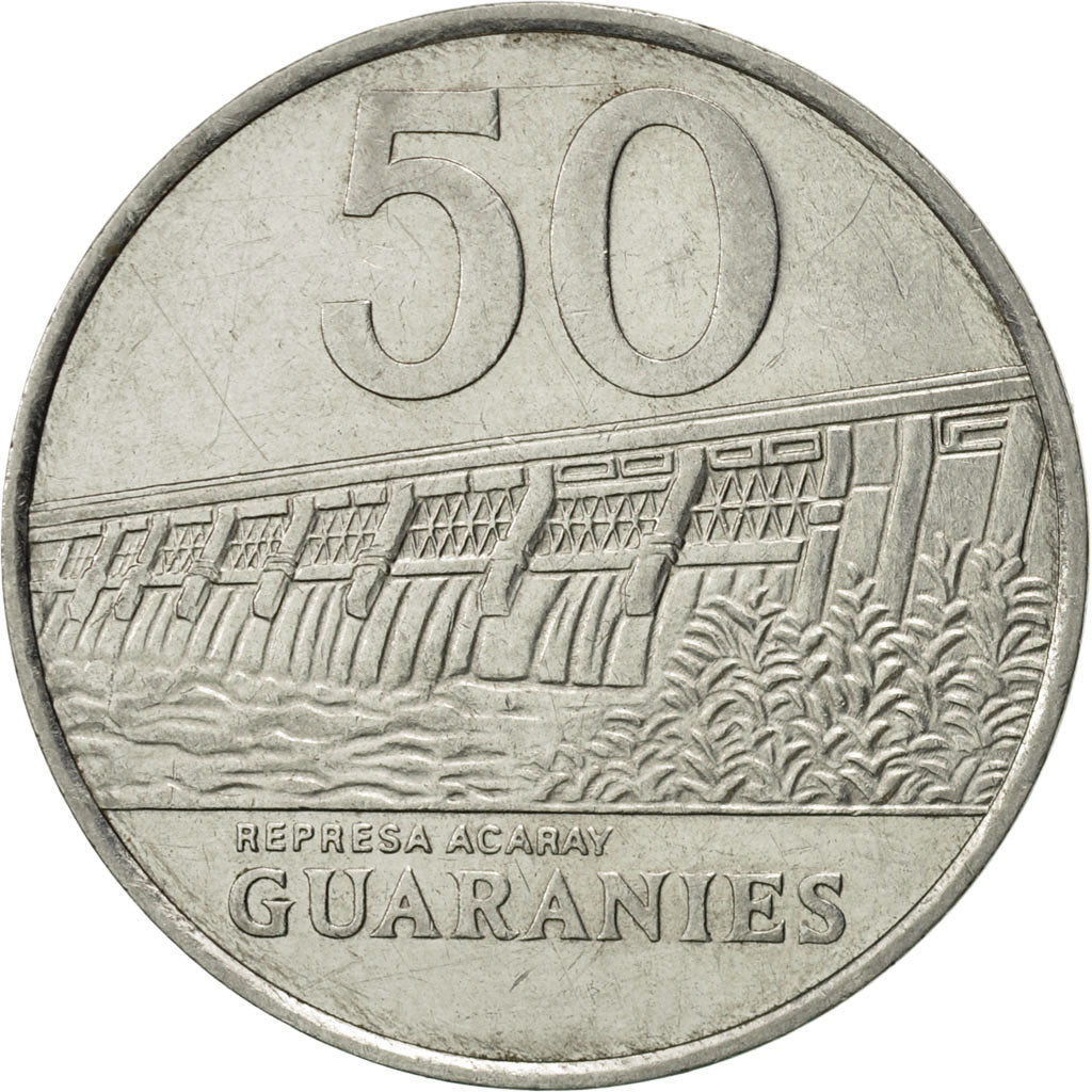 Münze, Paraguay, 50 Guaranies, 1988, SS+, Stainless Steel, KM:169