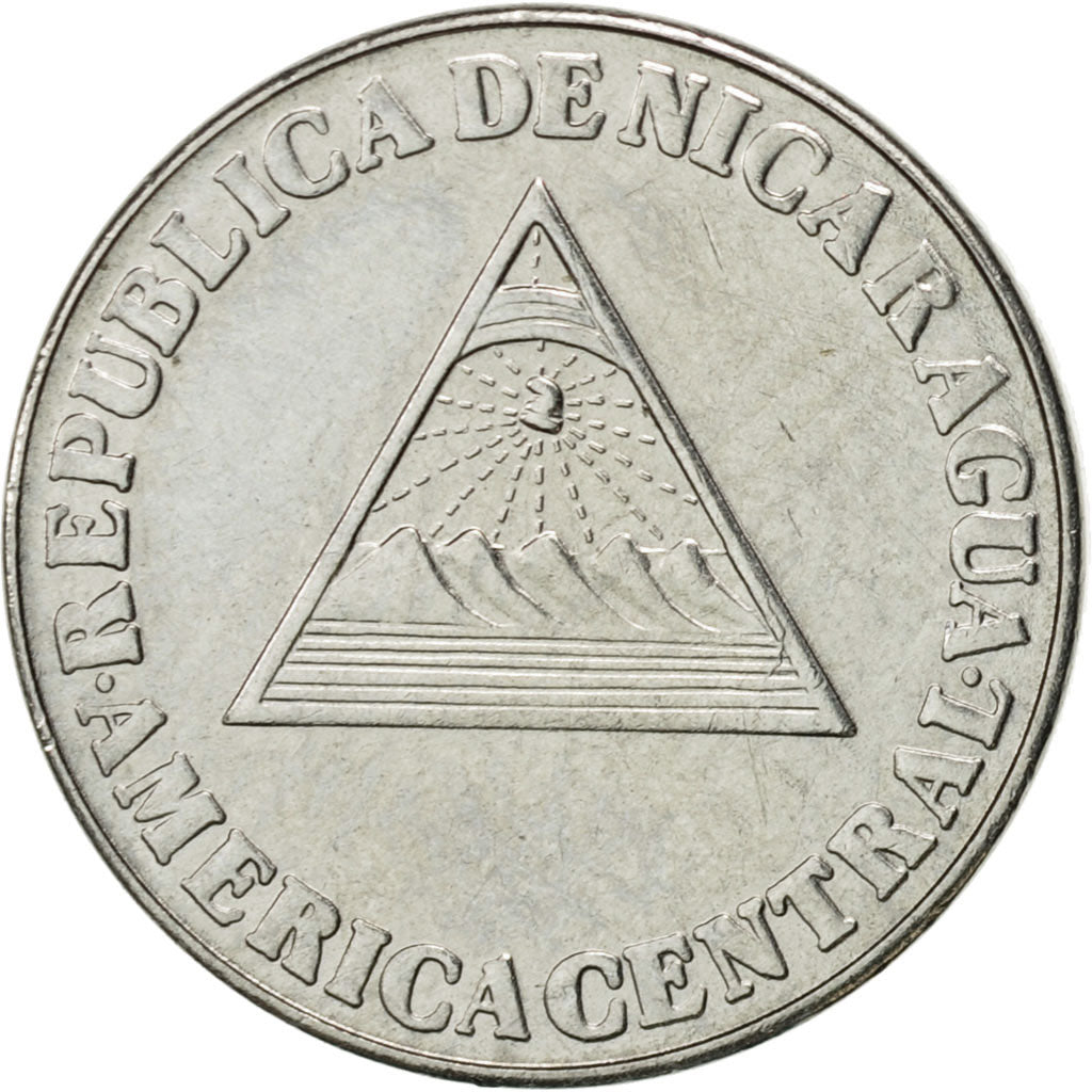 Nicaragua, 5 Centavos, 1994, AU(55-58), Chromium Plated Steel, KM:80