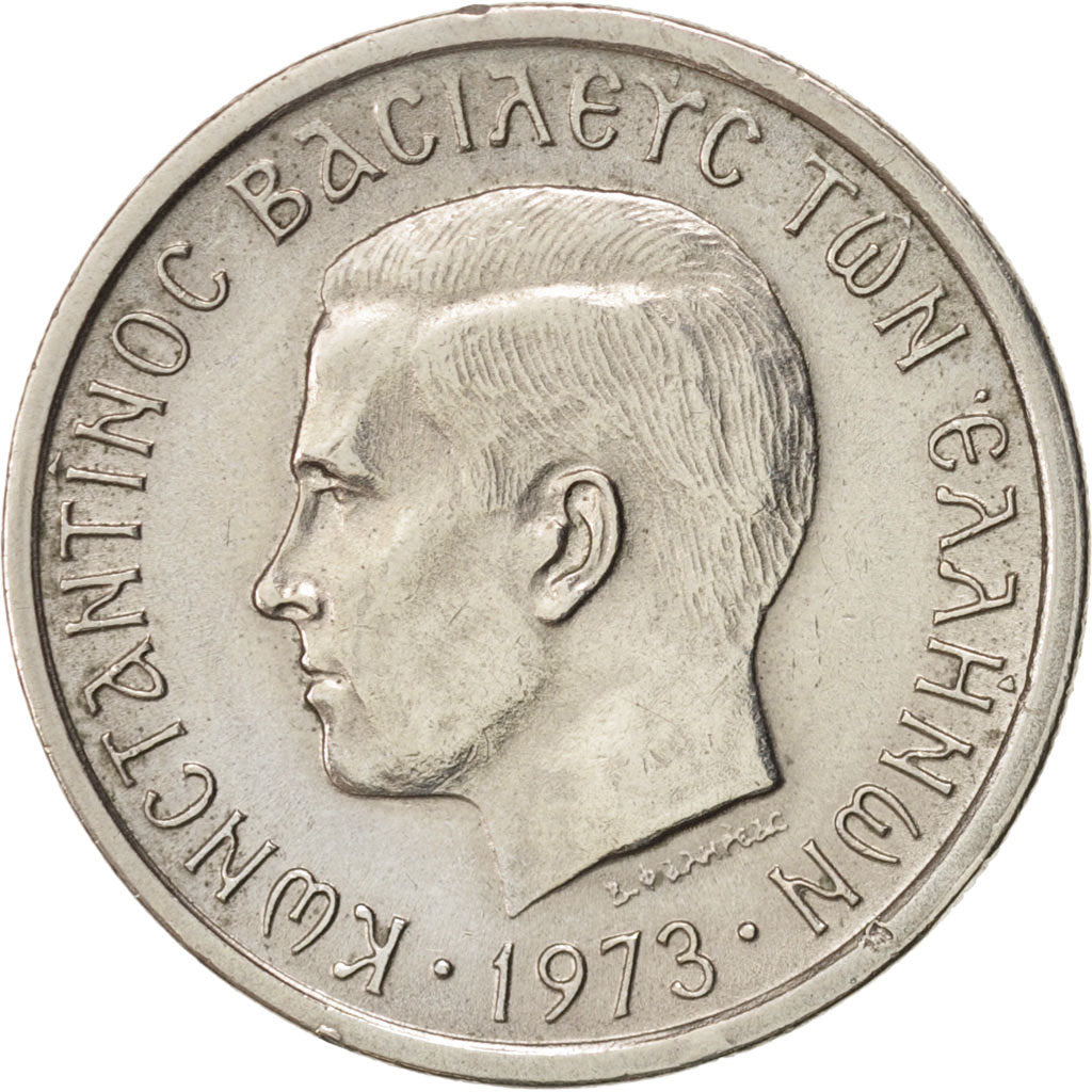 Münze, Griechenland, Constantine II, 2 Drachmai, 1973, SS, Copper-nickel, KM:99