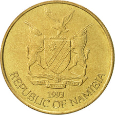 Coin, Namibia, 5 Dollars, 1993, AU(50-53), Brass, KM:5