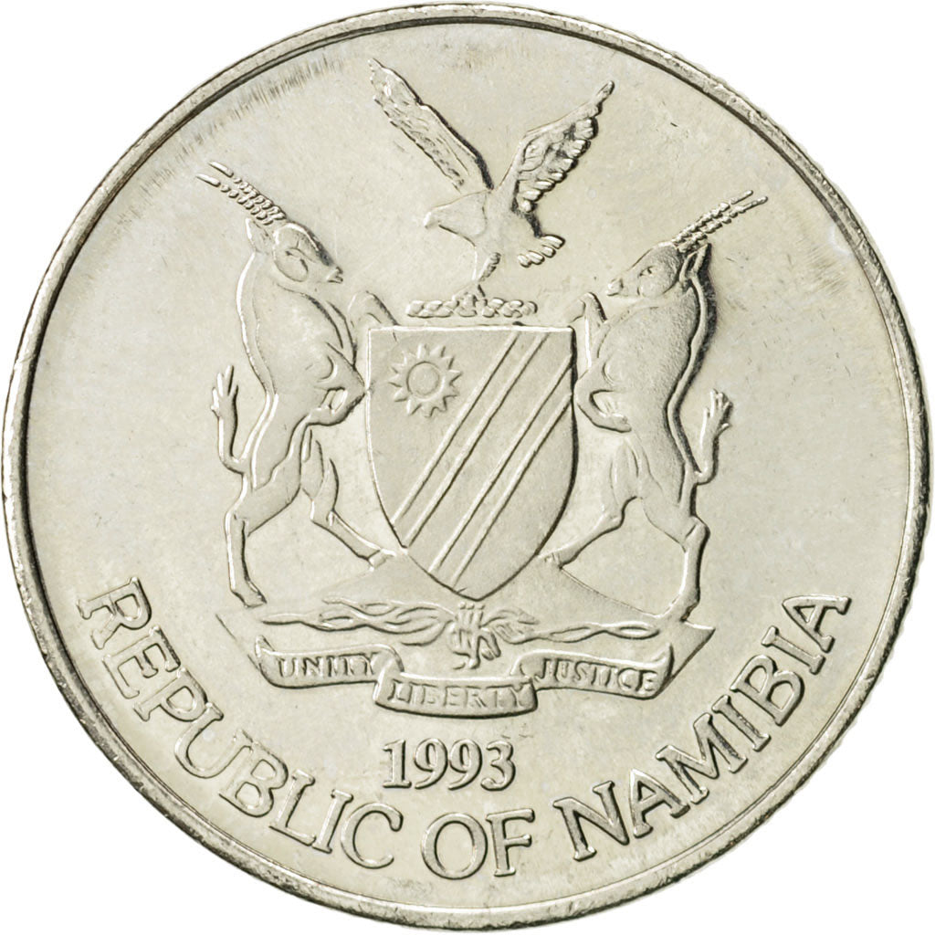 Moneta, Namibia, 50 Cents, 1993, Vantaa, SPL-, Acciaio placcato nichel, KM:3