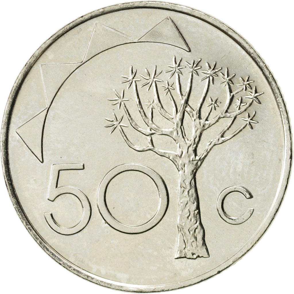 Moneta, Namibia, 50 Cents, 1993, Vantaa, SPL-, Acciaio placcato nichel, KM:3