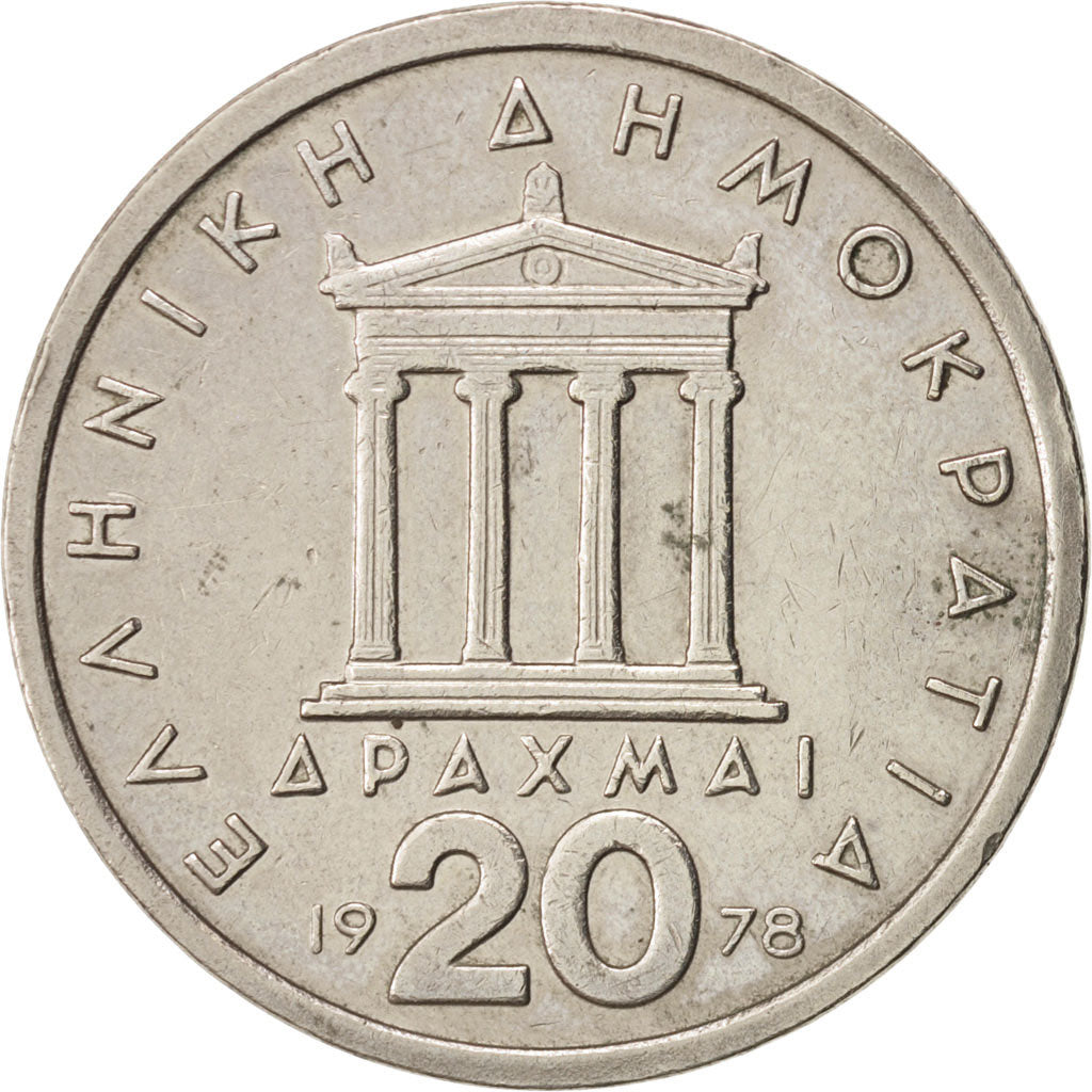 Münze, Griechenland, 20 Drachmai, 1978, SS+, Copper-nickel, KM:120