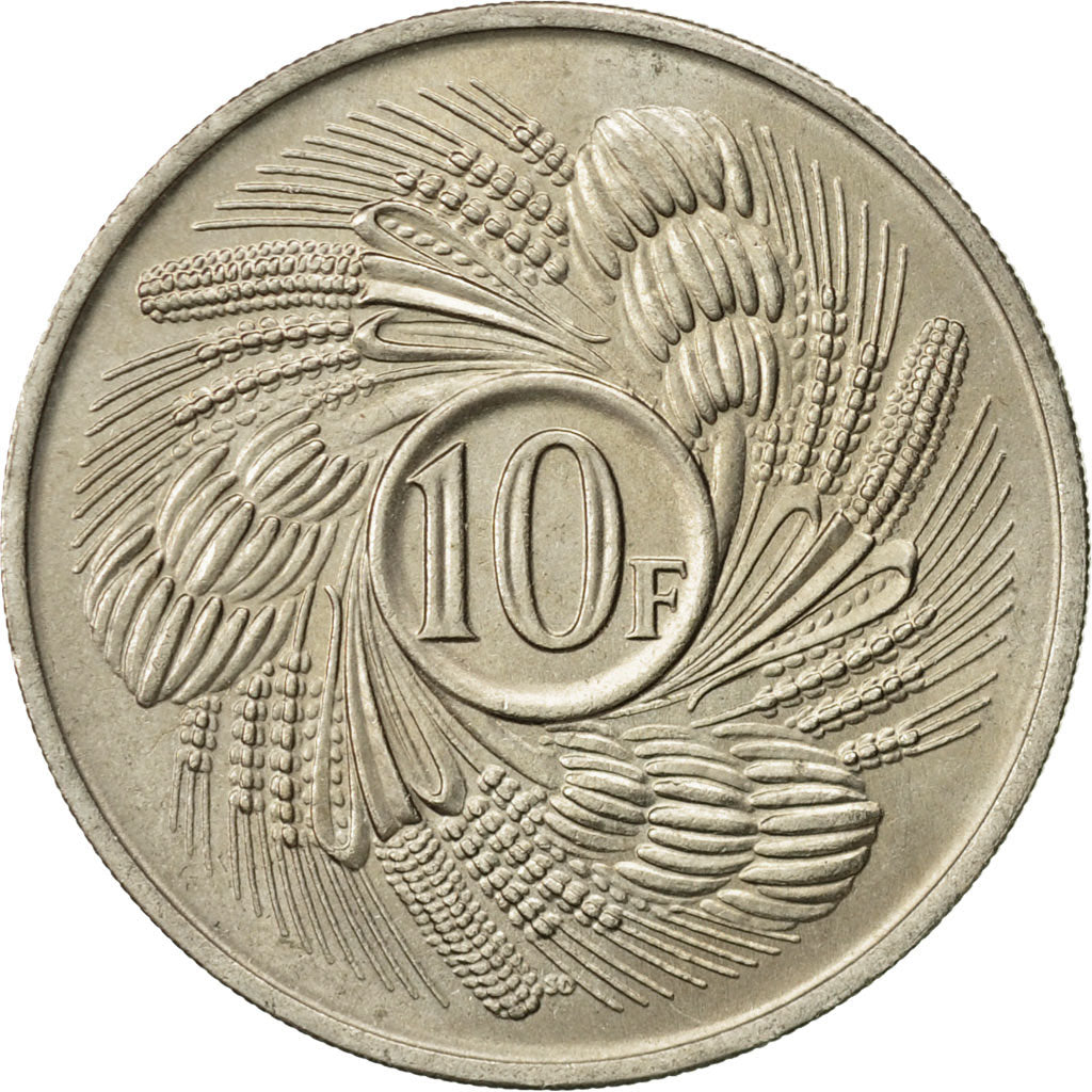 Burundi, 10 Francs, 1968, AU(50-53), Copper-nickel, KM:17