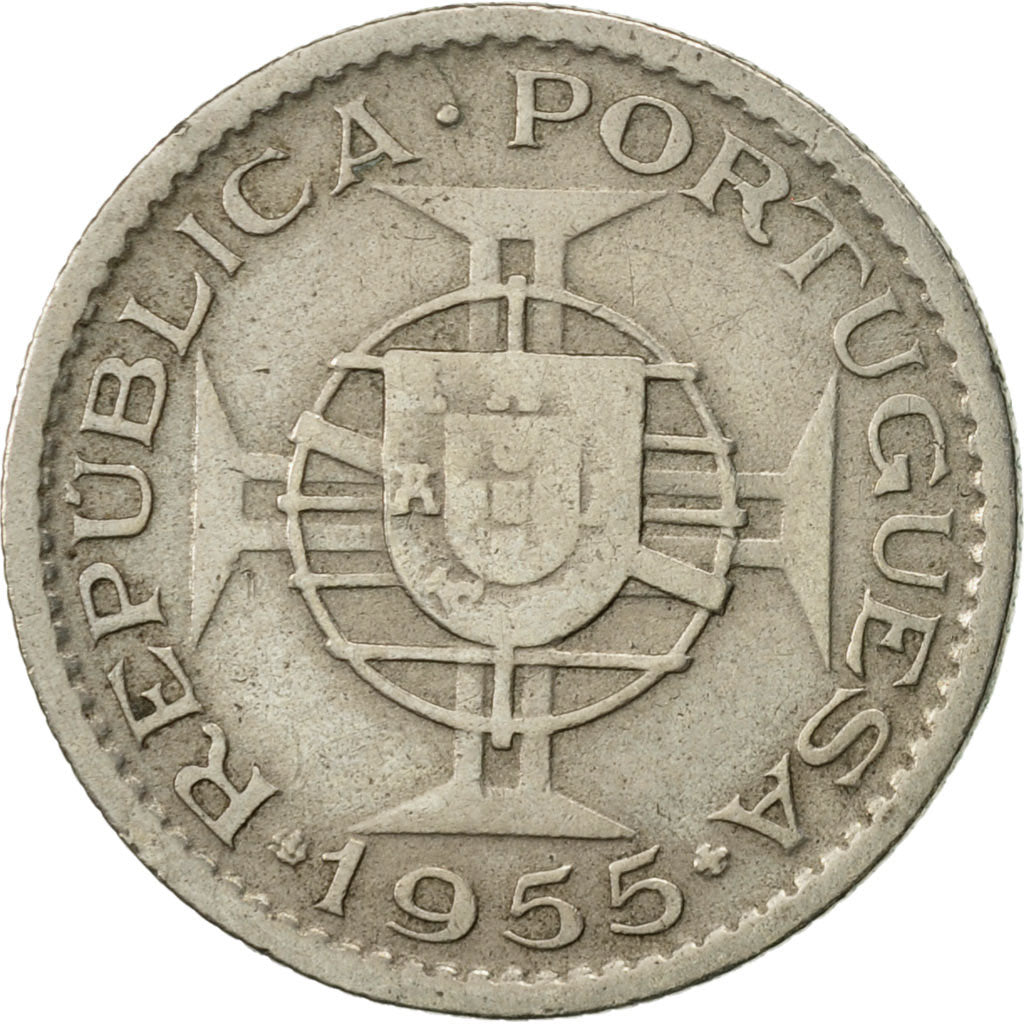 Coin, Mozambique, 2-1/2 Escudos, 1955, EF(40-45), Copper-nickel, KM:78