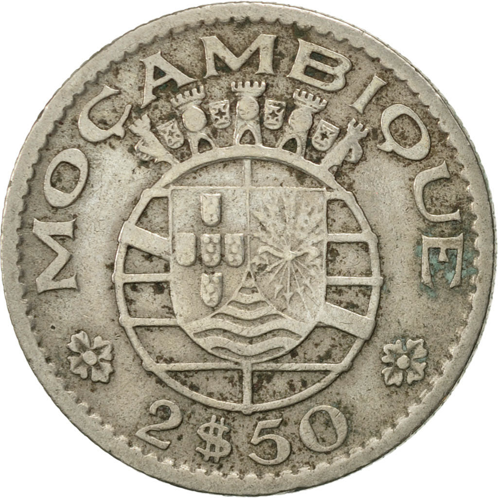 Coin, Mozambique, 2-1/2 Escudos, 1955, EF(40-45), Copper-nickel, KM:78