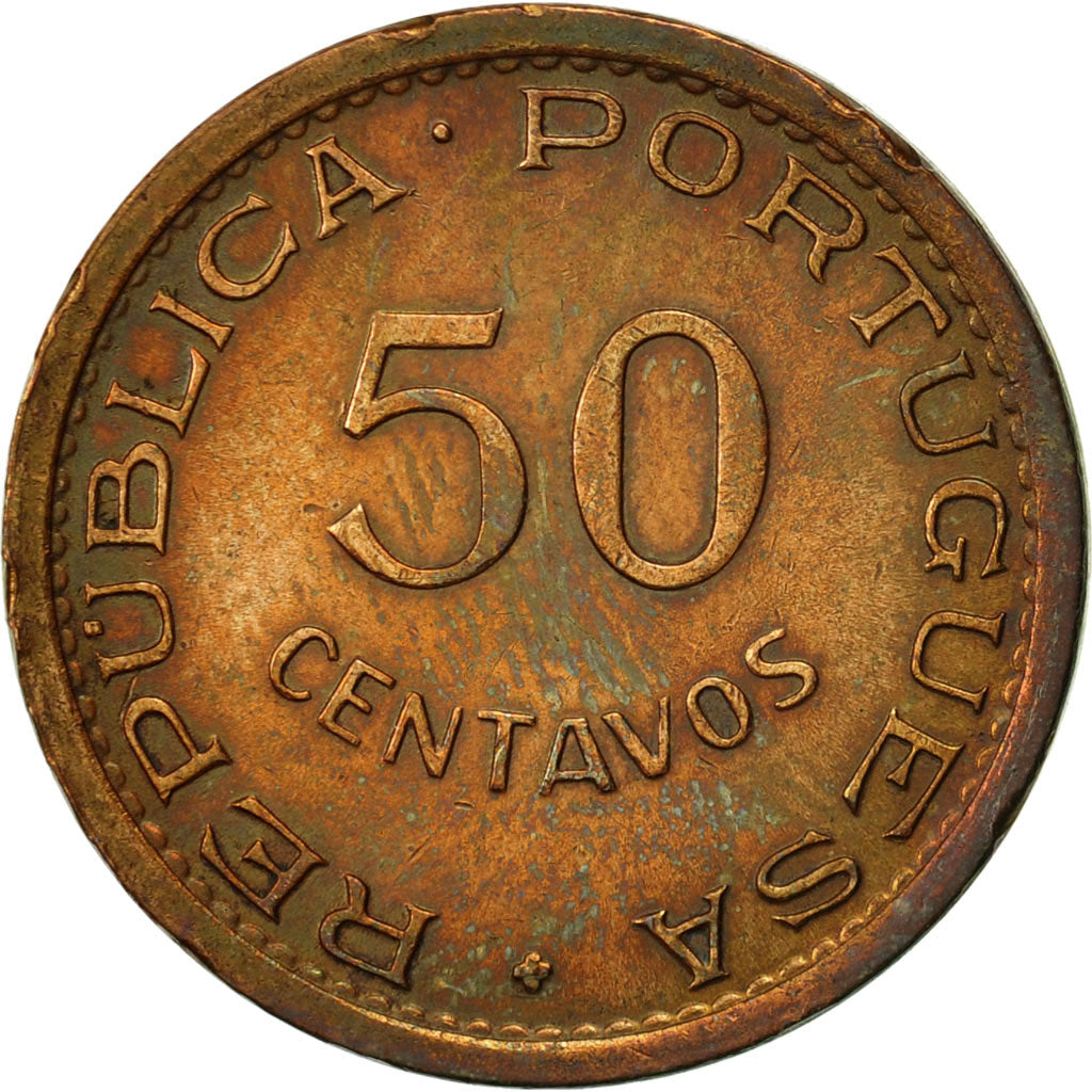 Mozambique, 50 Centavos, 1974, EF(40-45), Bronze, KM:89