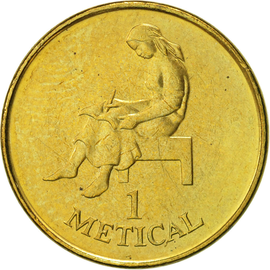 Mozambique, Metical, 1994, Royal Mint, AU(50-53), Brass Clad Steel, KM:115