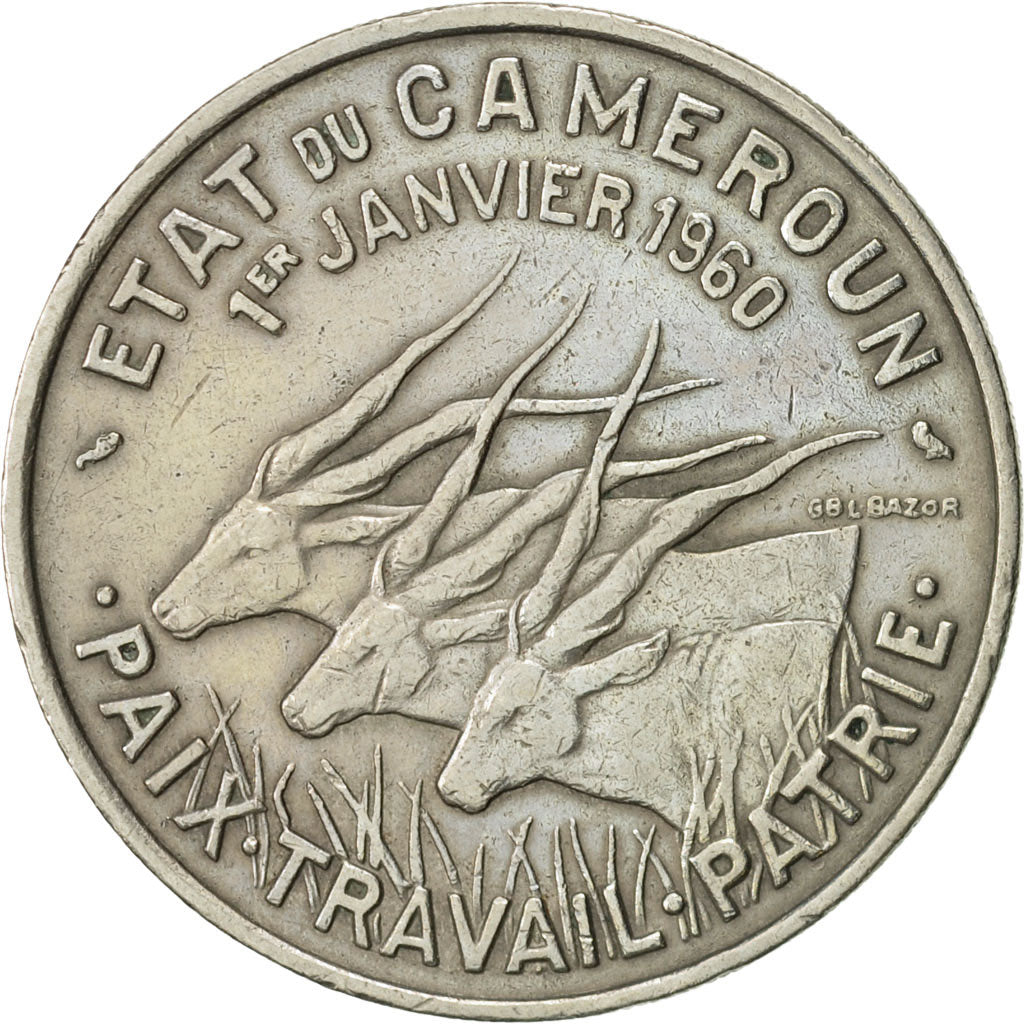 Coin, Cameroon, 50 Francs, 1960, Paris, EF(40-45), Copper-nickel, KM:13