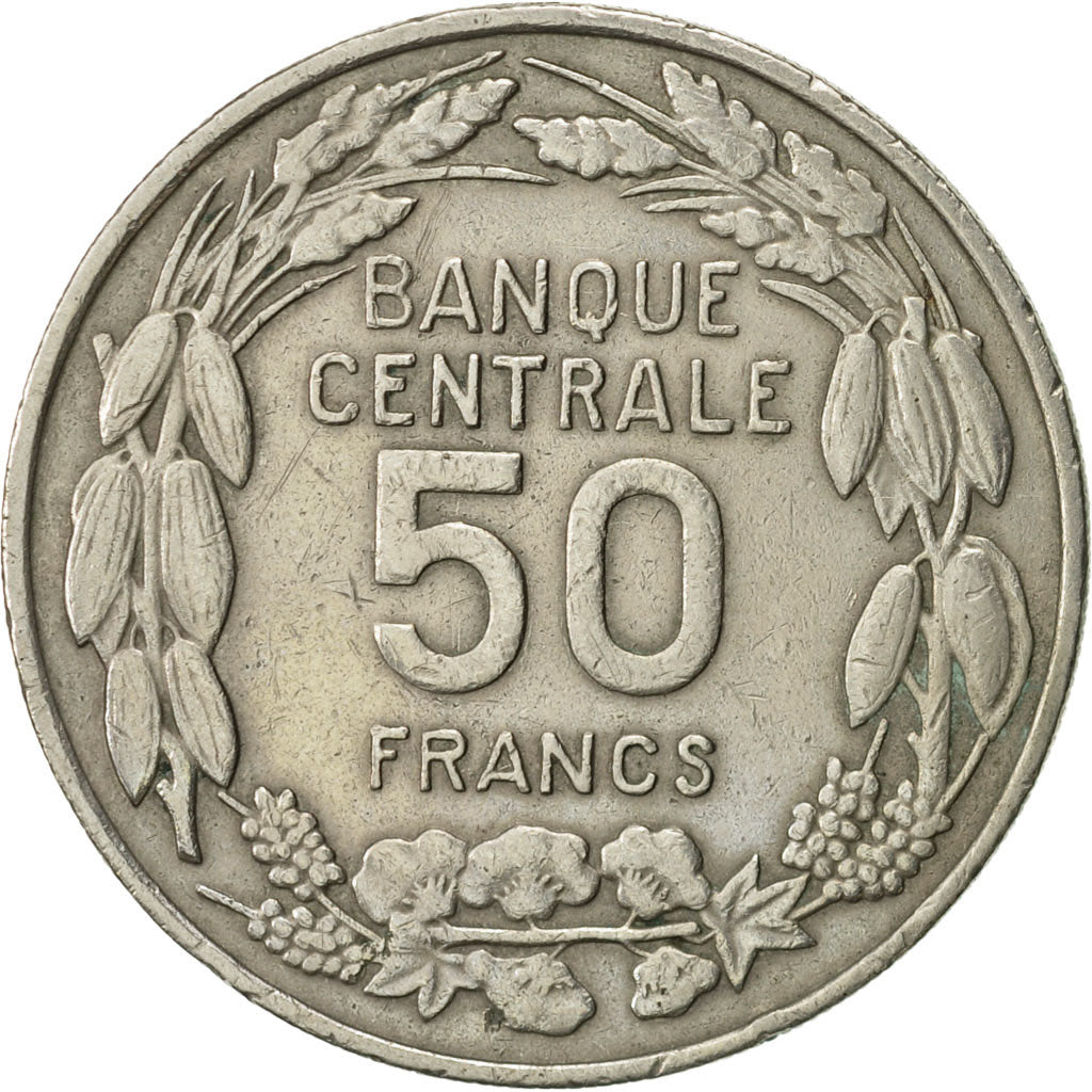 Coin, Cameroon, 50 Francs, 1960, Paris, EF(40-45), Copper-nickel, KM:13