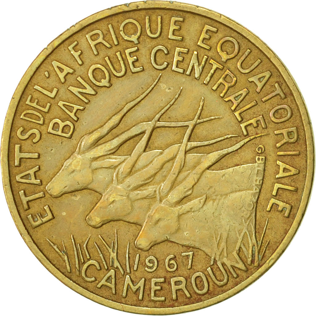 EQUATORIAL AFRICAN STATES, 10 Francs, 1967, Paris, AU(50-53)