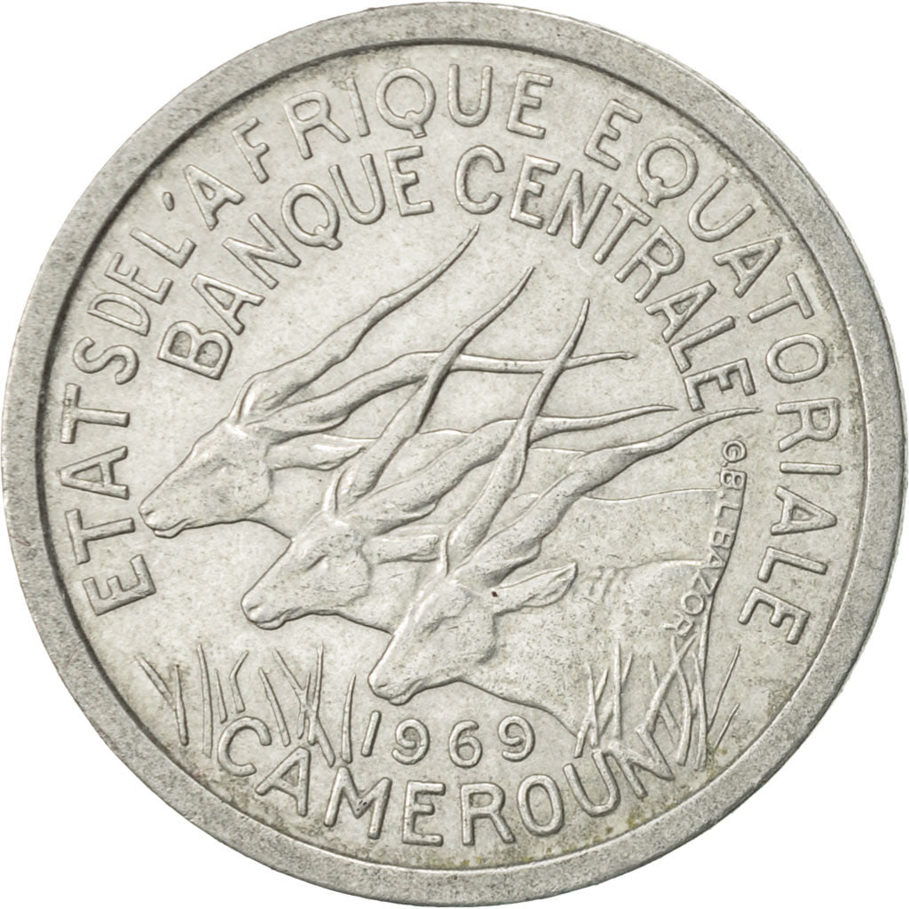 Monnaie, États de l'Afrique équatoriale, Franc, 1969, Paris, TTB+, Aluminium