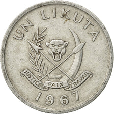 CONGO, DEMOCRATIC REPUBLIC, Likuta, 1967, Paris, TTB+, Aluminium, KM:8