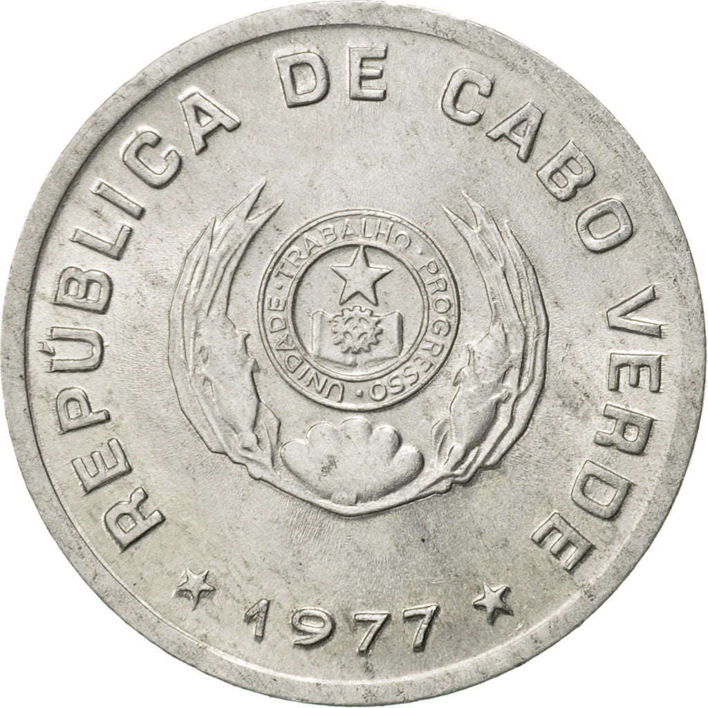 Cape Verde, 20 Centavos, 1977, AU(50-53), Aluminum, KM:15